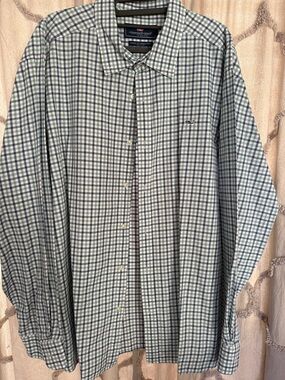 Vineyard Vines Green & Blue Windowpane Plaid Button-Down
